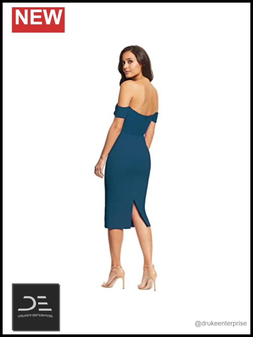 Bailey Off Shoulder Sweetheart Bodycon Midi Dress